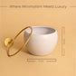 White Apple Shape Metal Planter with Hanging Golden Ring Stand
