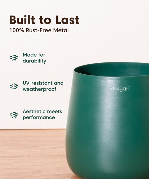 Aura Bloom - Set of 5 Metal Self Watering Pot - Medium Multicolor Combo