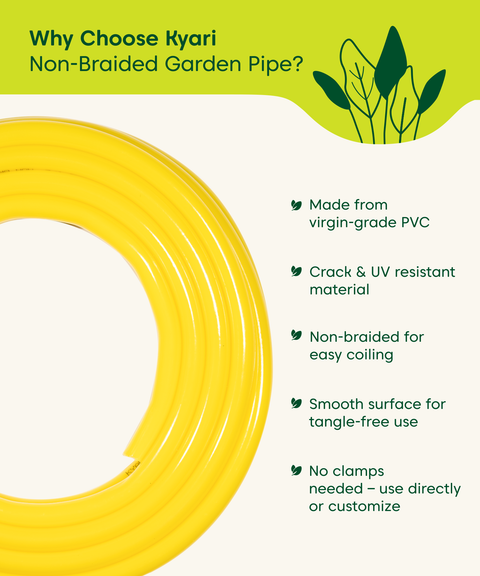 Non Braided with clamps 5mt 0.5 inch with nozzle and clamp
