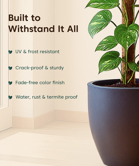 Kyari Lightweight & Durable Polymer Orbit Planter – Mini (8 inch)