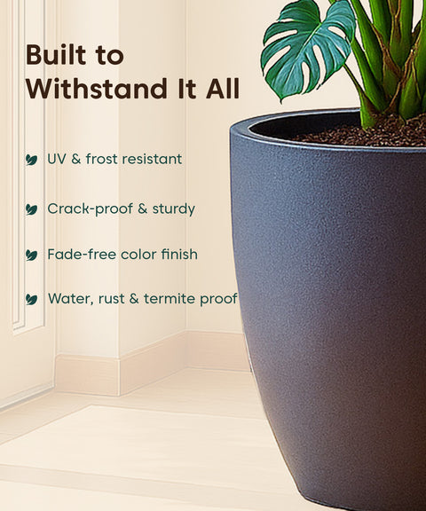 Kyari Lightweight & Durable Polymer Orbit Planter – Medium (16 inch)