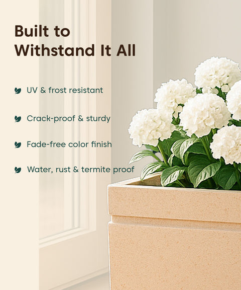 Kyari Lightweight & Durable Polymer Slate Planter – Mini (24 inch Rectangular)