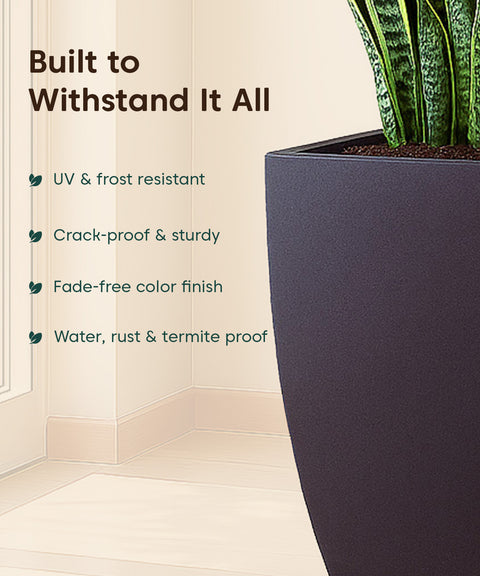 Kyari Lightweight & Durable Polymer Planter – Long Square