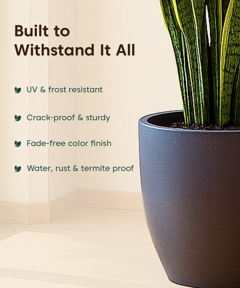 Kyari Lightweight & Durable Polymer Orbit Planter – Small (12 inch)