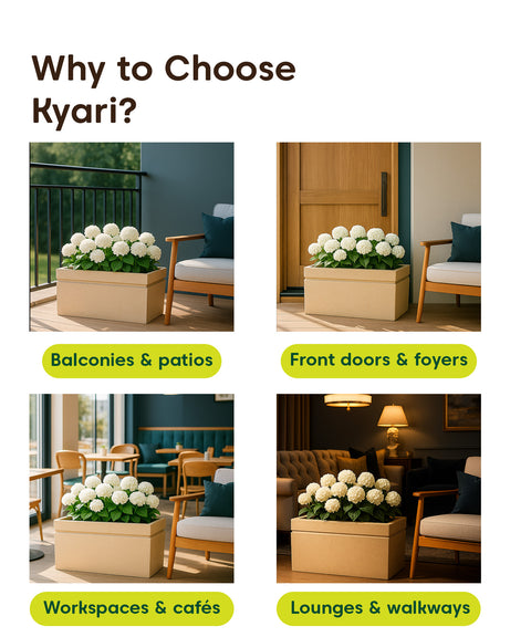 Kyari Lightweight & Durable Polymer Slate Planter – Mini (24 inch Rectangular)