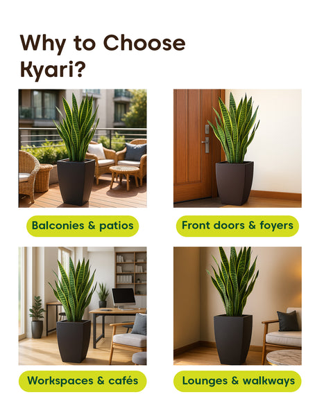 Kyari Lightweight & Durable Polymer Planter – Long Square