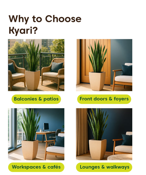 Kyari Lightweight & Durable Polymer Planter – Long Square