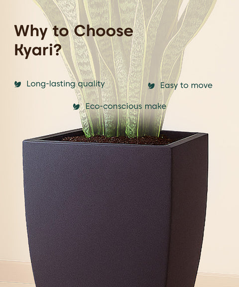 Kyari Lightweight & Durable Polymer Planter – Long Square
