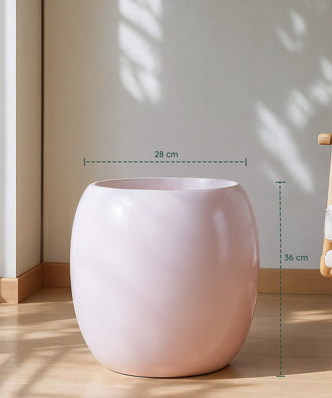 City Globe Fiberglass Planter Small Beige