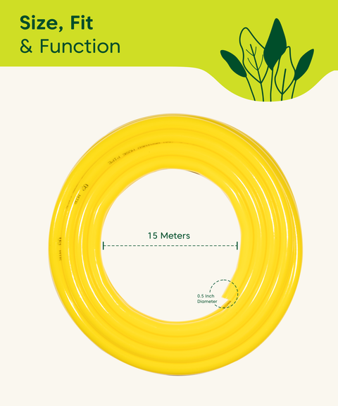 Non Braided with clamps 15mt 0.5 inch with nozzle and clamp