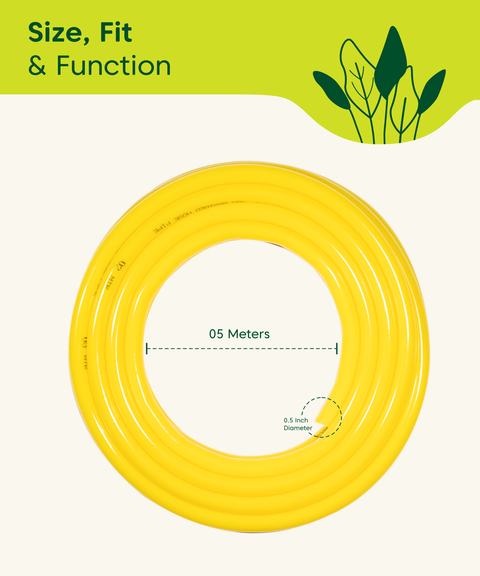 Non Braided with clamps 5mt 0.5 inch with nozzle and clamp