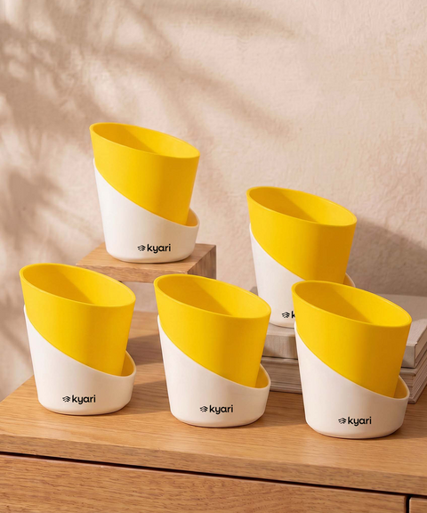 4' Inch Elite Pot Yellow combo of 5
