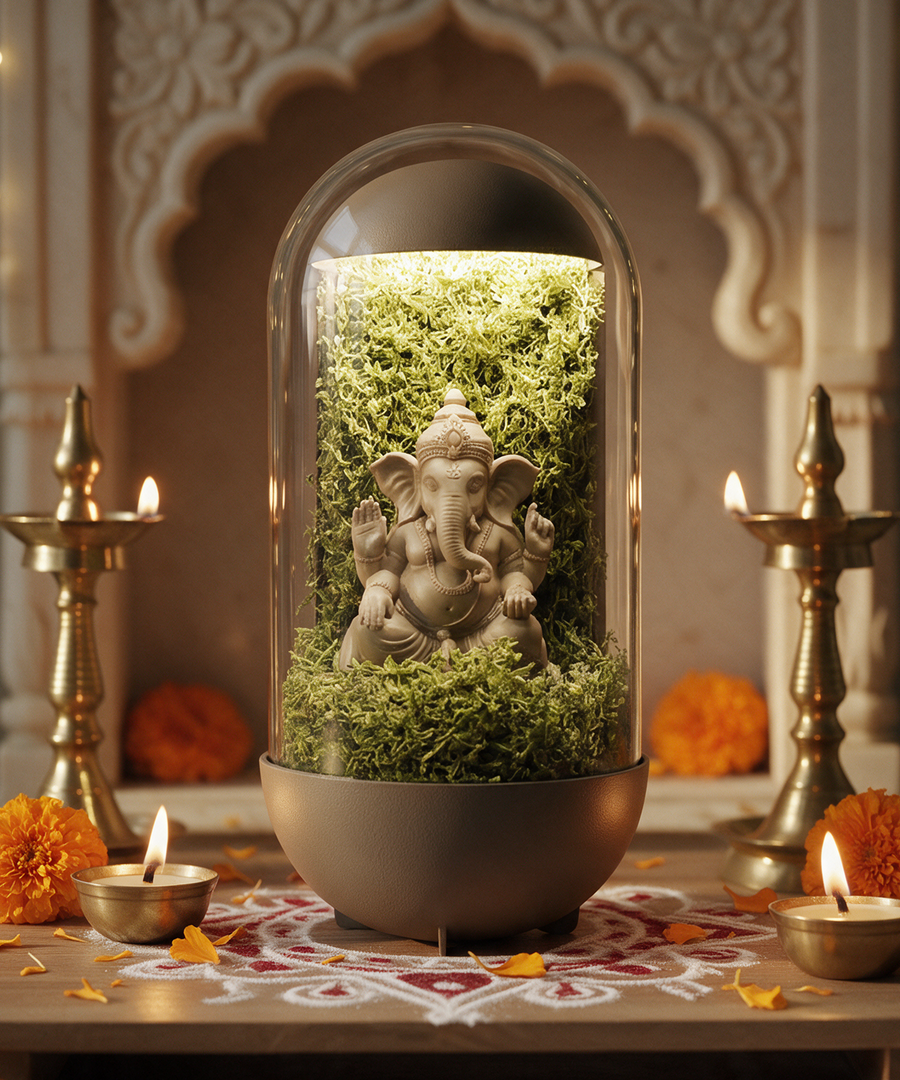 Gleam Hamper - Ganesh Dome Brown With Light