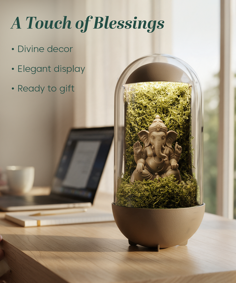 Gleam Hamper - Ganesh Dome Brown With Light