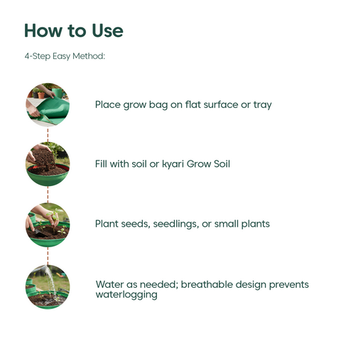 Kyari Grow bags 12 x12 Pack of 3