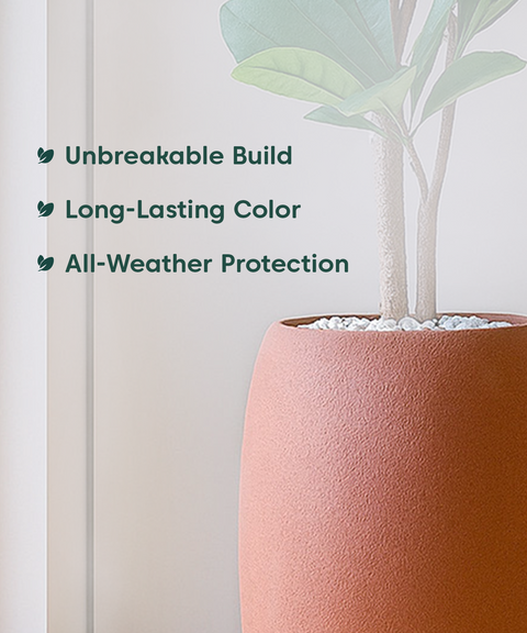 City Globe Fiberglass Planter Medium Brown