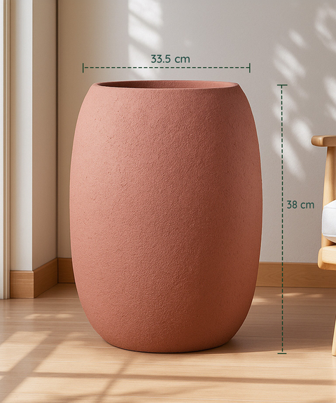 City Globe Fiberglass Planter Medium Brown
