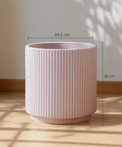 Manhattan Bloom Fiberglass Planter Large Beige