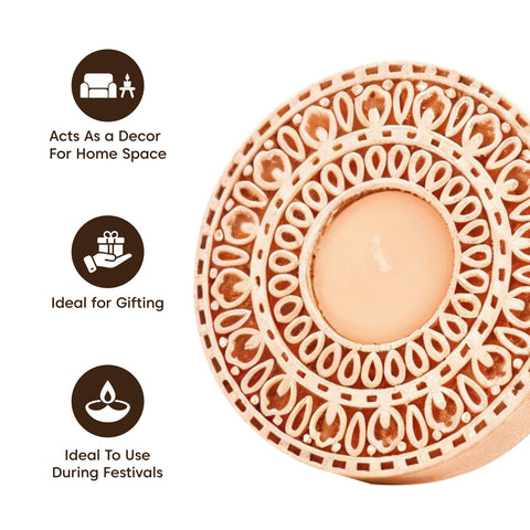1Pc Wooden Candle Holder