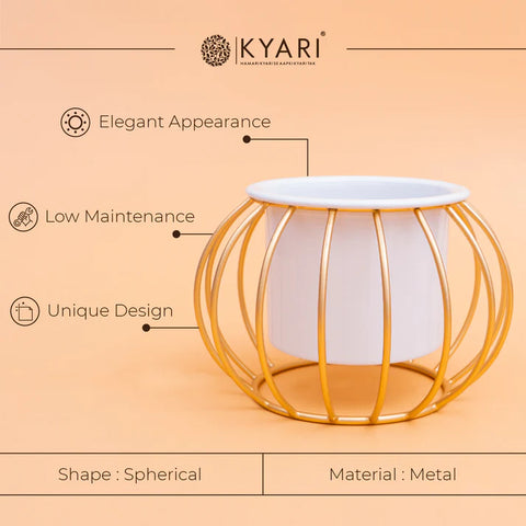 Designer Metallic Round Shape Planter