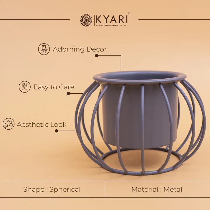 Designer Metallic Round Shape Planter