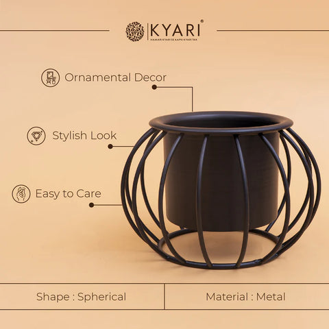 Designer Metallic Round Shape Planter