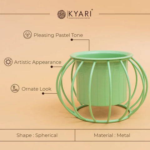 Designer Metallic Round Shape Planter