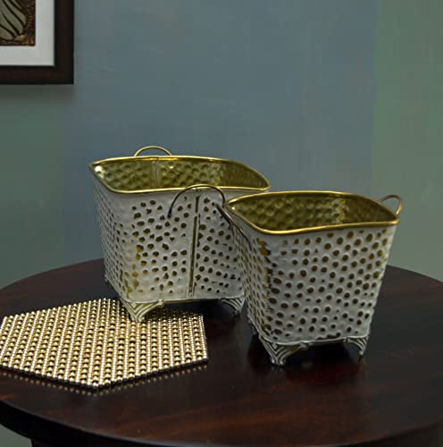 Small Oval Dotted Pot (set Of 2)