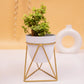 Austere Metal Pot with Triangular Stand