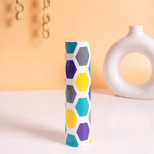 Quirky Multicolor Geometric Print Magnetic Planter