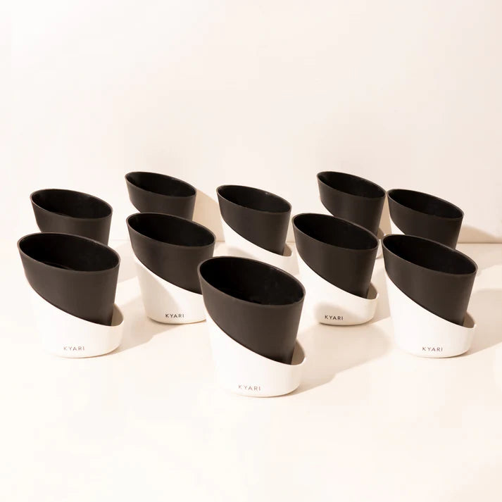 Elite Collection Combo of Matte Black Self-Watering Pots