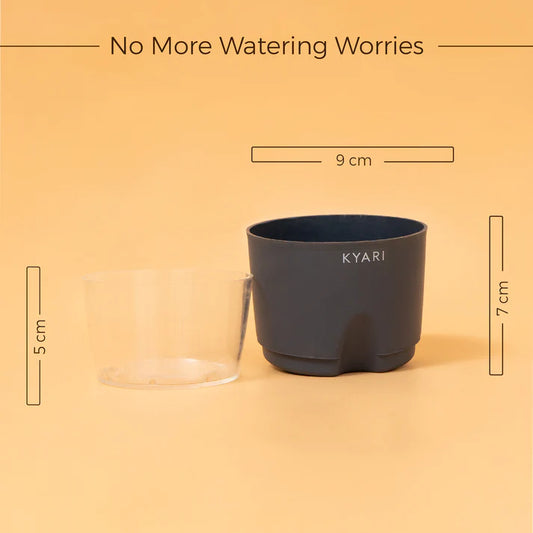 Water 4" Pot- Grey Self-watering Pot