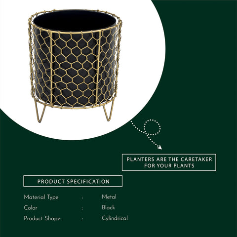 Golden Net Metal Pot With Stand